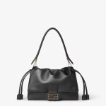 FENDI Mamma Baguette Medium Black nappa leather bag